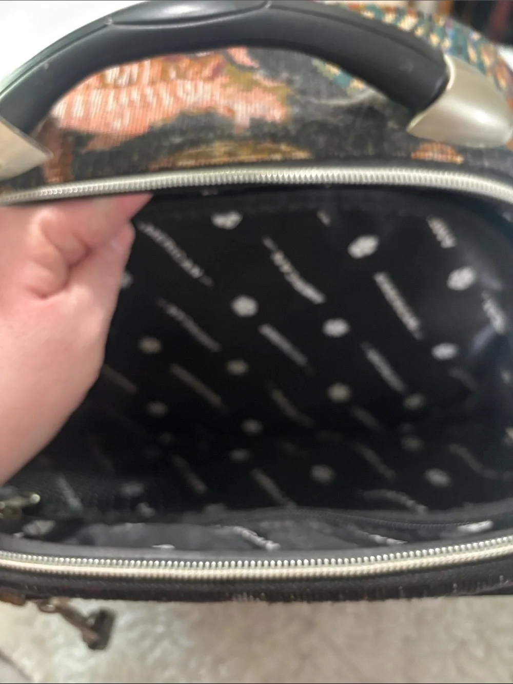 Black Floral Travel Toiletry Bag